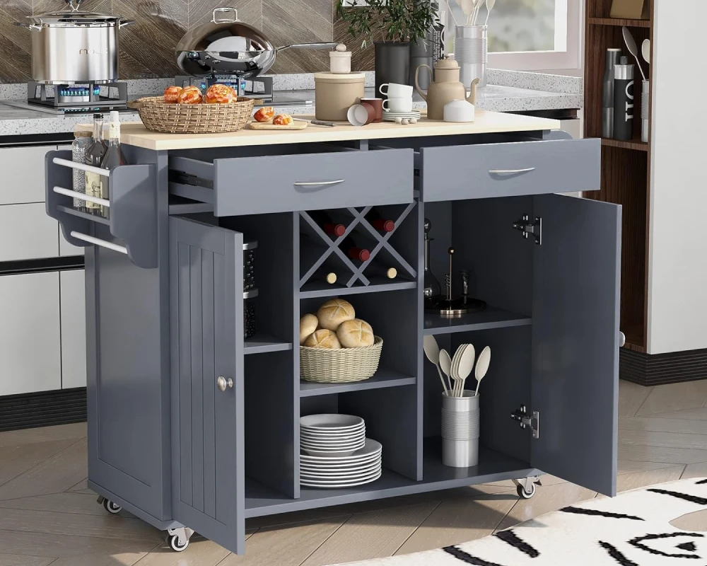portable kitchen island with storage